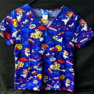 Disney Olaf Scrub Shirt, SIZE: XS, “Hello Sunshine”, Summer Olaf